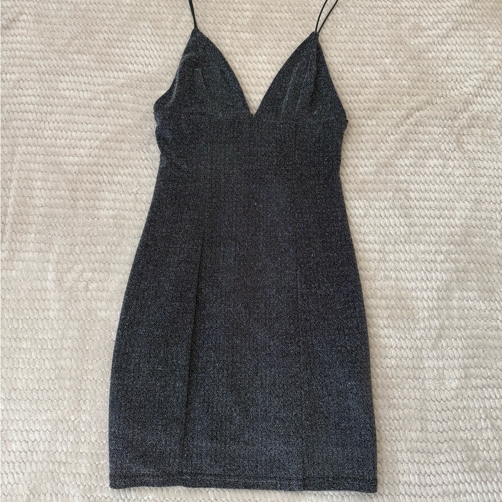 Black/Silver Sparkle Mini Dress